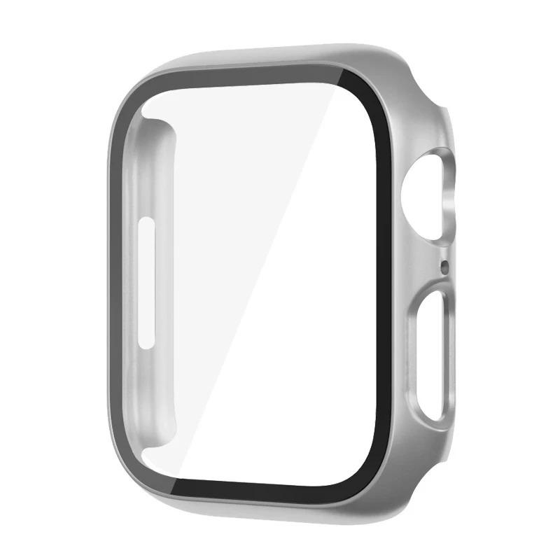 Стекло+Чехол для Apple Watch корпус 44мм 40мм 45мм 41мм 42мм 38мм ремешок Защитное стекло iwatch series 9 8 7 SE 3 корпус Аксессуары
