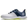 Обувь для гольфа FootJoy Pro Lite Lace см 3E мужские белые/темно-синие 26.0