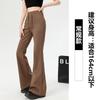 White Gray Micro-pull Casual Pants Women's Autumn and Winter Velvet Thickened Elastic High-waisted Thin Sweatpants Horseshoe Pants