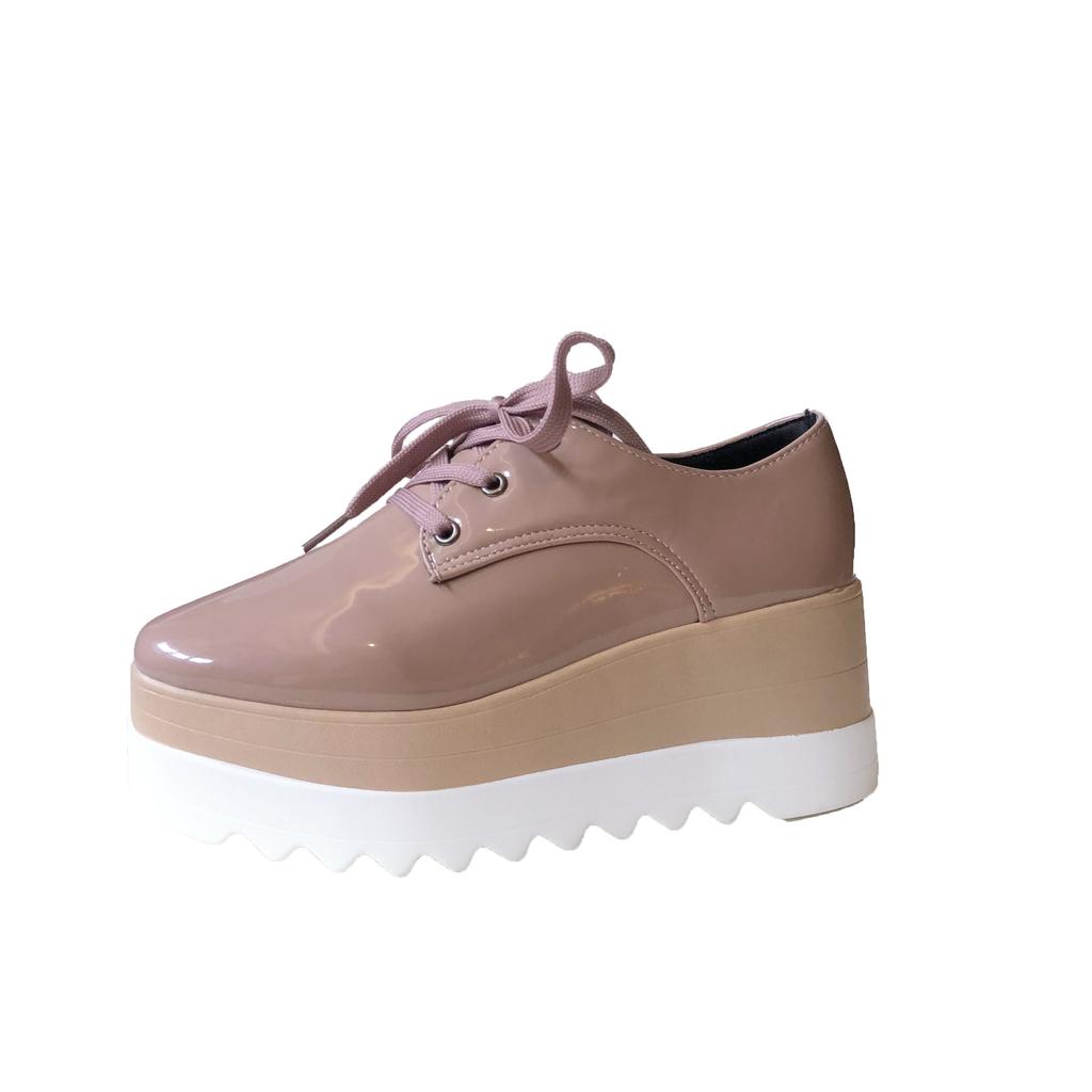 Модные новые модные туфли на платформе со шнуровкой из искусственной кожи, женские повседневные туфли, увеличивающие рост на 7 см, женские туфли в британском стиле, женские туфли-лодочки