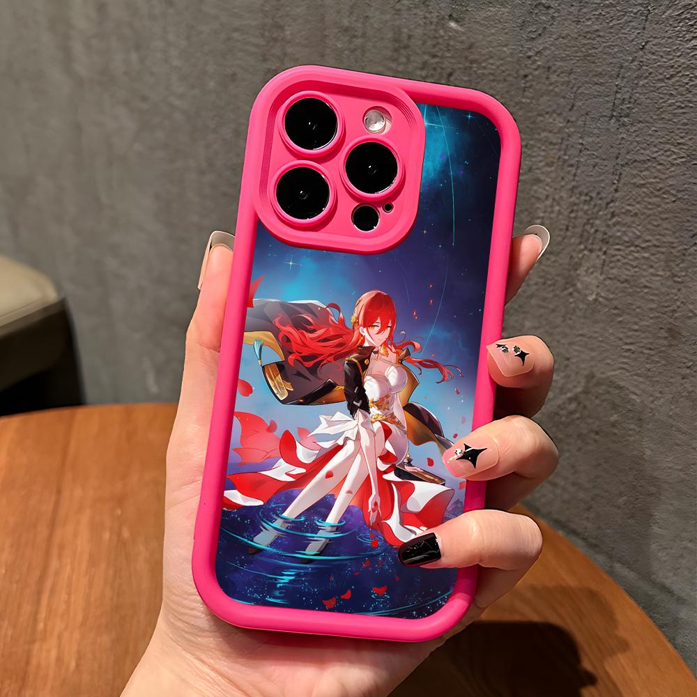 HSR Himeko Утолщенный ТПУ Чехол для Мобильного Телефона для iPhone 17 16 15 14 13 12 11 Air Pro Max Plus Цветной Чехол
