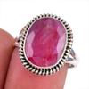 Red Ruby(Simulated) Gemstone Handmade 925 Sterling Silver Gift Ring S.7.5 e9G78