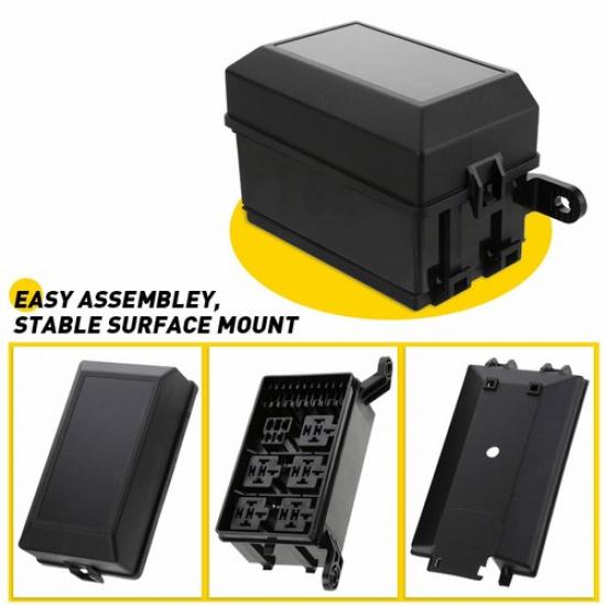 Waterproof ATC/ATO 6-Way Fuse Box Block Holder With 6 Relays 12V For All Vehicle