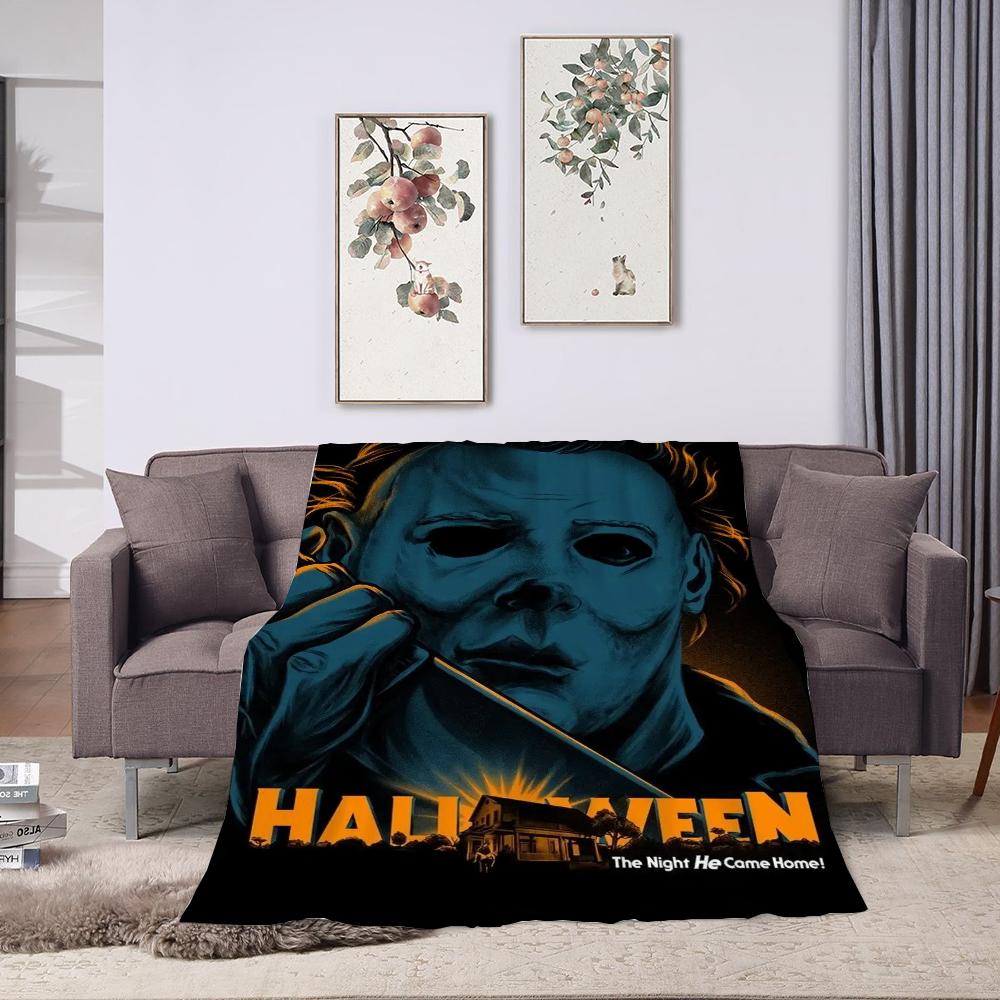Michael Myers Bed Blanket Halloween Sofa Blankets for Bed Summer Comforter Fluffy Soft Blankets and Bedspreads Cobija Plaid Nap