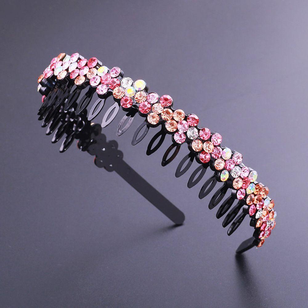 Headwear Hair Accessories Hair Band Hoop Tooth Comb Headband Rhinestone Hairband Crystal Flower