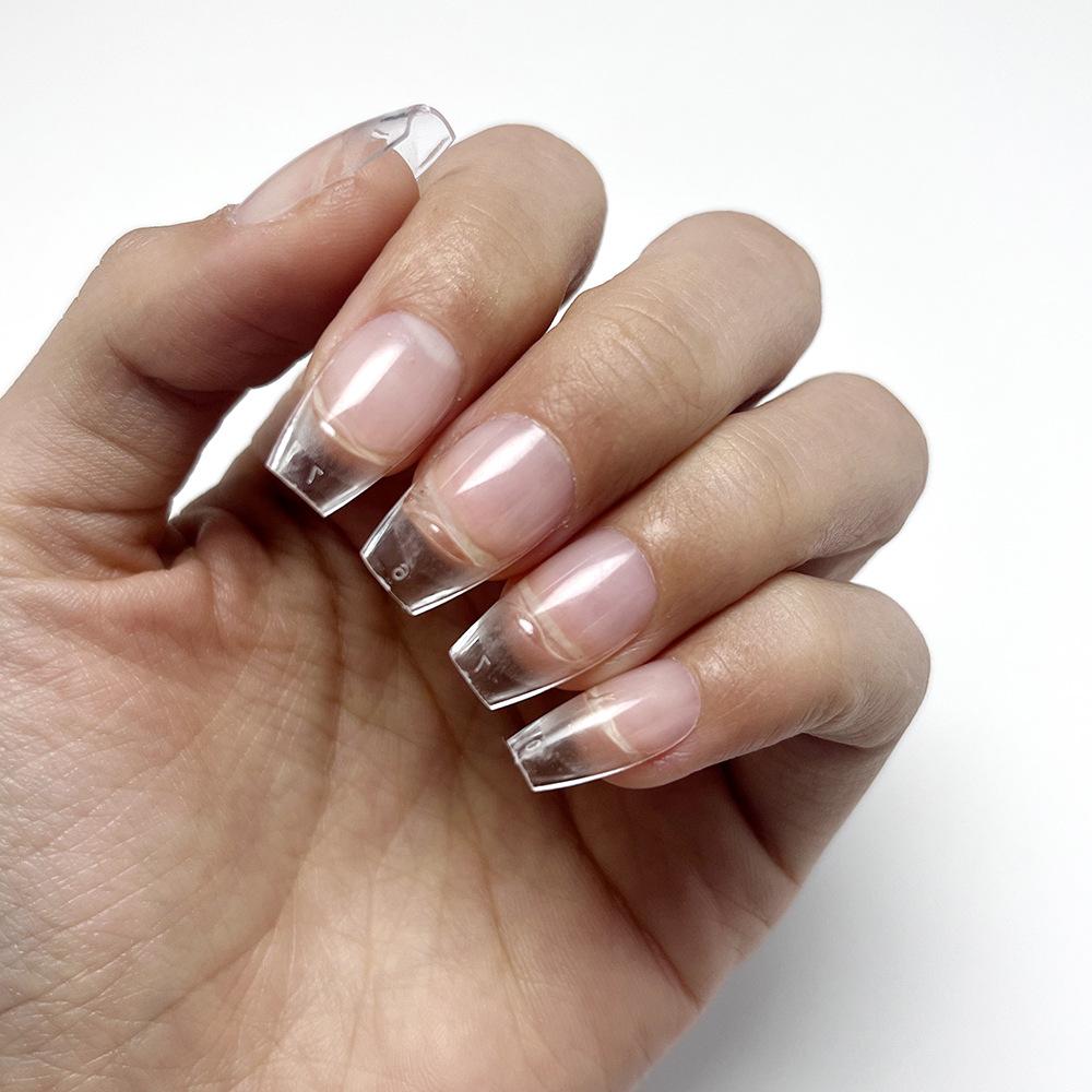 120 ультракоротких квадратных накладок для ногтей миндалевидной формы, ультратонкие и бесшовные прозрачные полуматовые накладки для ногтей