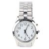 Talking Watch with Alarm Stainless Steel Elastic Band Large Clear Voice Watch for Blind People