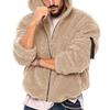 Winter Man Warm Fleece Fur Fluffy Hooded Coat Jacket Zip Up Solid Color Outwear Jumper Streetwear Jackets Clothing For Men