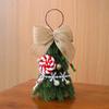 Christmas Tree Decoration Small Artificial Pine Tree Hanging Ornaments with Bow for New Year Xmas Party Home Decor