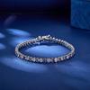 Фиолетовый Белый Круглый Цирконий Родиевое Покрытие Кубический Цирконий Теннисный Браслет Свадебные Помолвки Свадебные Украшения