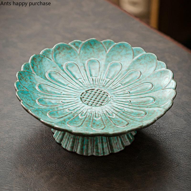 Керамическая тарелка на высоких ножках, форма для торта, тарелка для десерта, поднос для напитков, фруктовая чаша, подставка для торта, поднос для закусок, декоративные тарелки, подставка для дисплея