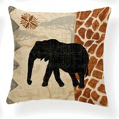 Wild Animal Silhouettes Double-Sided Printed Pillow Cover Short Plush Suitable Living Rooms Bedrooms Sofas Throw Cushion Cover