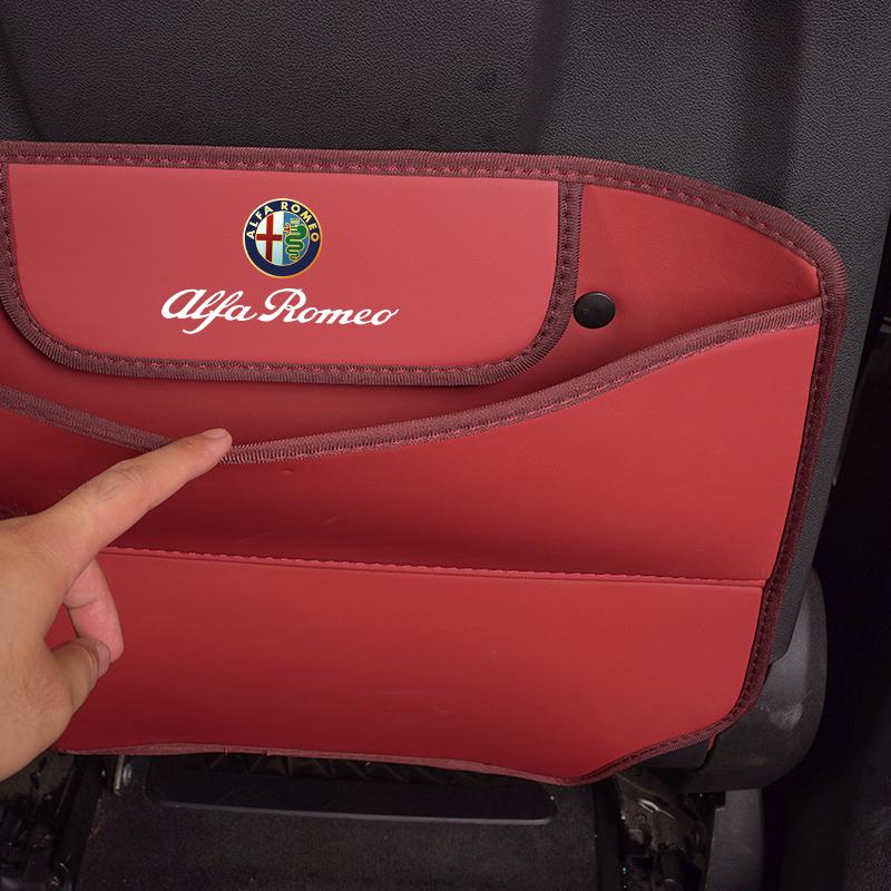 Car Seats Leather Anti Kick Pad Seat Protection Cushion For Alfa Romeo Giulietta 159 Mito Giulia Stelvio 147 156 Tonale Brera mdf153
