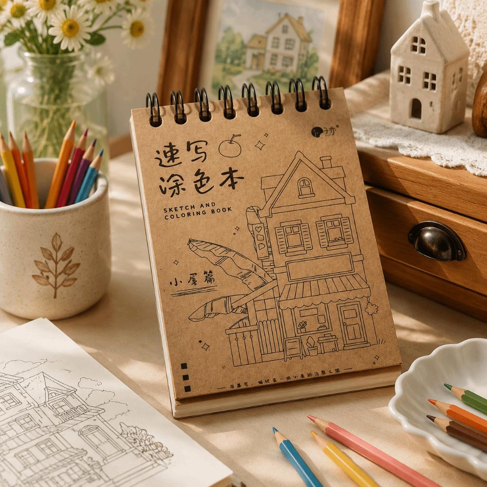 80 Pages Coloring Sketching Book Blank Hand Drawn Book Picture Book Kids Arts Crafts