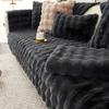 Rabbit Plush Sofa Cushion Winter Padded Plush Cushion Non-slip Leather Sofa Cover  Cover Cloth Towel