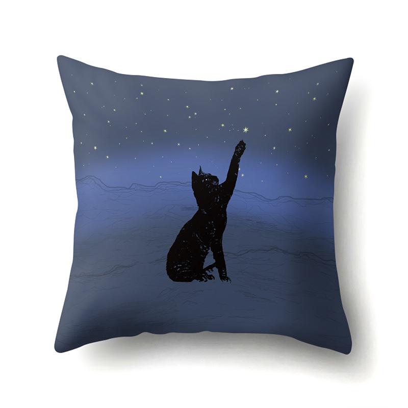 Полиэстеровая наволочка с мультяшным принтом животного, бархатная наволочка из персиковой кожи, наволочка на поясничную подушку, чехол для поясничной подушки для автомобиля