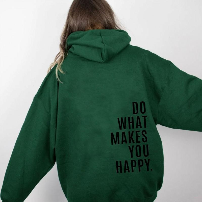 Womens Oversized Drop Shoulder Long Sleeve Hoodie Tee Loose Fit Streetwear Print Top XS To 5XL European Size