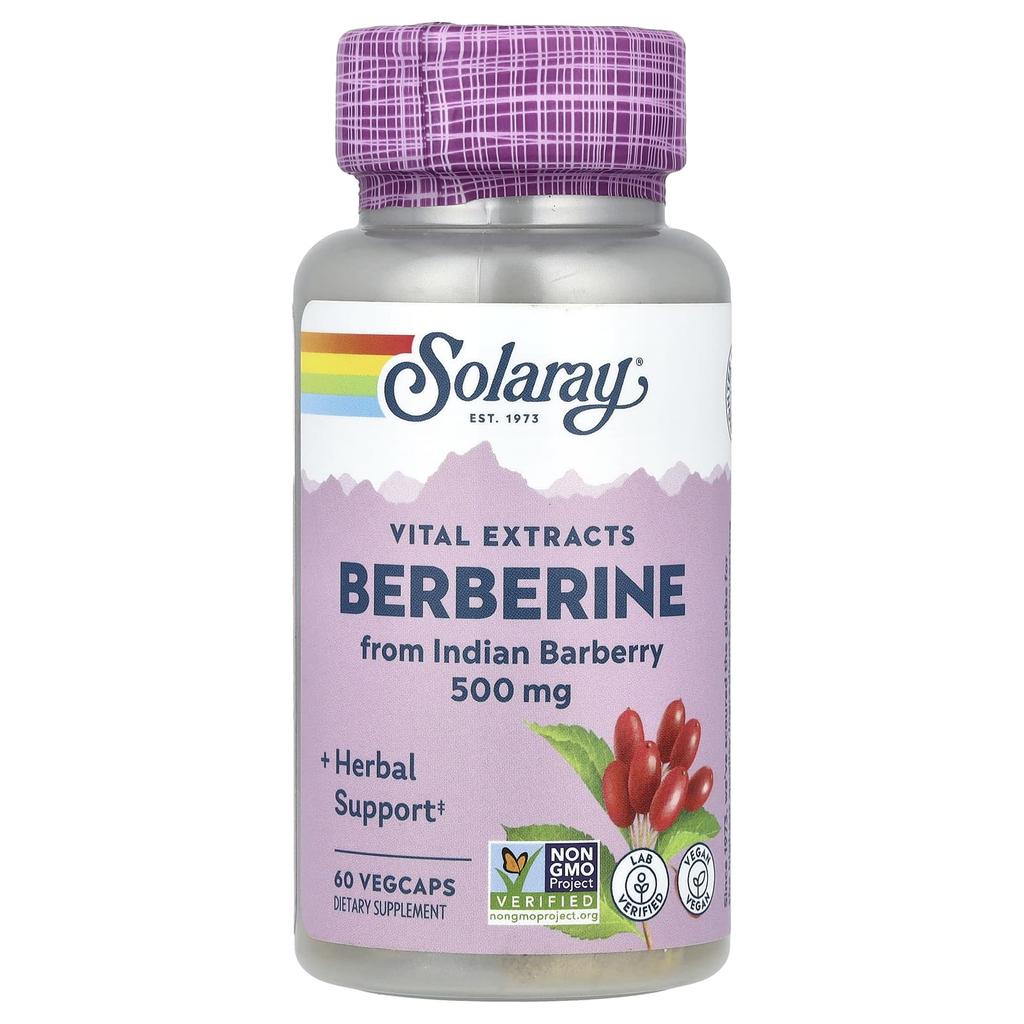 SOLARAY Berberine, 500 Mg, 60 Veggie Capsules