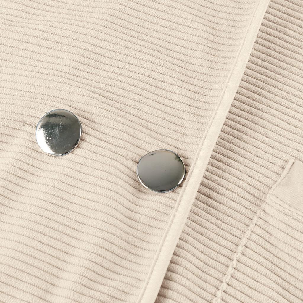 Women Short Texture Business Casual Button Lapel Work Jackets Open Front Long Sleeve Fall Outfit