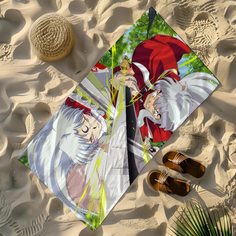 Мультяшное полотенце I-Inuyasha для йоги, спортзала, йоги, спортзала, легкое, портативное, для плавания, пляжа, путешествий, спортивные аксессуары, защита от песка