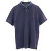 Short Sleeve Polo Shirt L Navy Kanoko Fabric Men's Used