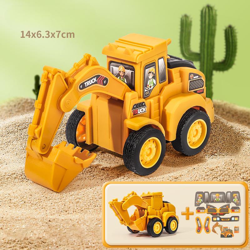 Engineering Vehicle Model Press Sliding Car Excavator Bulldozer Children Educational Construction Vehicle Toy Kids Boy Gift