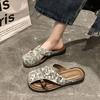 Модная уличная обувь на каблуке Новые дизайнерские женские шлепанцы и женские сандалии Роскошные Дешевые Ликвидация Тренд 2025 ПВХ Слайды