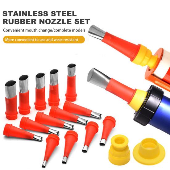 Набор насадок для клея из нержавеющей стали, устойчивый к коррозии, универсальный интегрированный резиновый инструмент-насадка