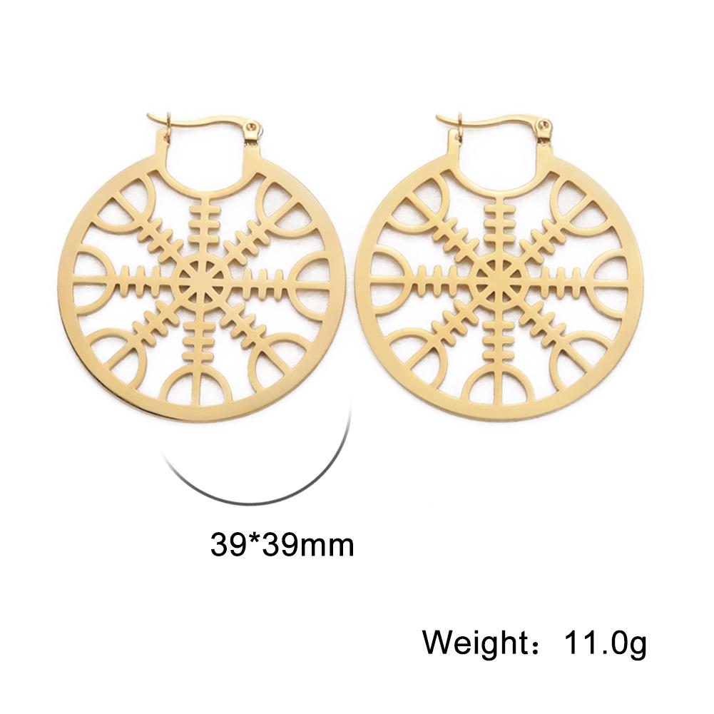 Stainless Steel Pentagram Hoop Earrings for Women Gothic Witchy Star Dangle Earrings Trend Amulet Jewelry