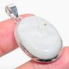 Natural Rainbow Moonstone Gemstone 925 Sterling Silver Pendant 1.77" o5Q00