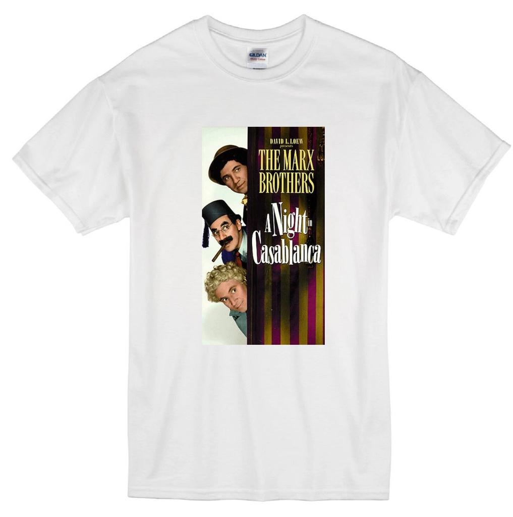 MARX BROTHERS A NIGHT IN CASABLANCA GROUCHO CHICO HARPO MOVIE WHITE T-shirt Tops Tees Unisex
