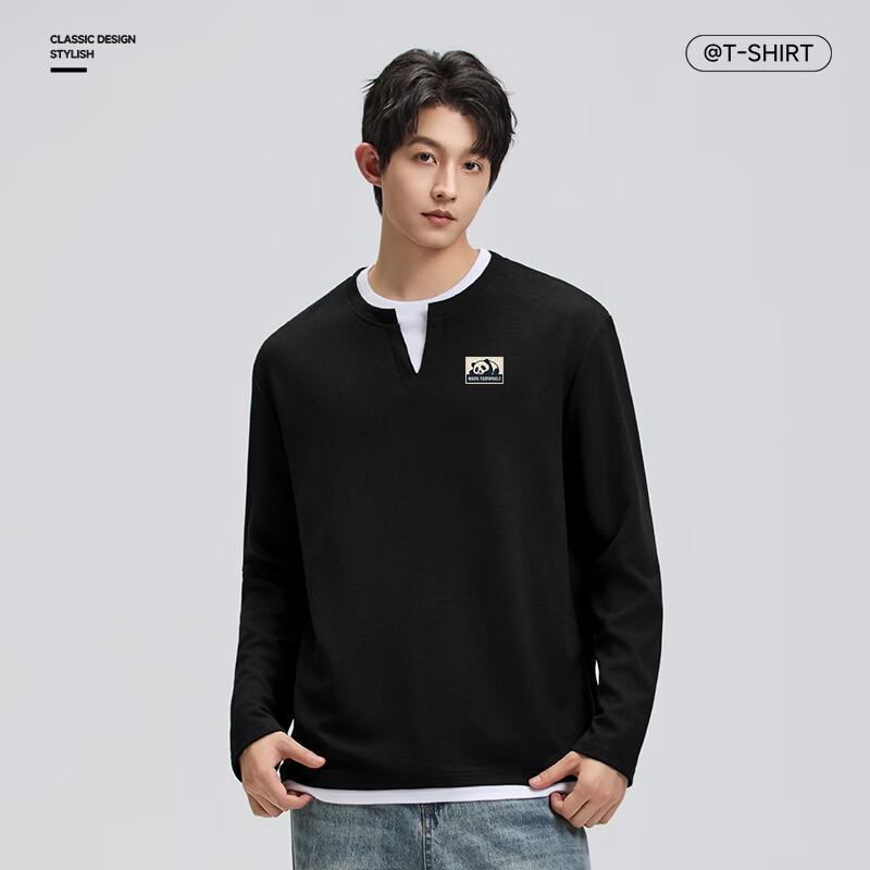 Mark Fairwhale Men's Faux Two-Piece Waffle Knit Long-Sleeve T-Shirt