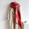 Checkerboard Checkerboard Scarf Faux Cashmere Fall and Winter Padded Fur Side Paragraph Thickened Warm Plush Scarf