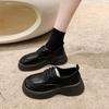Кожаная обувь на шнуровке, женские лоферы, новая универсальная и нежная обувь на толстой подошве, увеличивающая рост