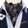 Men's Vintage Cravat Ascot Tie Self  Paisley Floral British Style Gentleman Silk Tie Set For Party