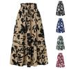 Women's Fashion Pleated Floral Print Elastic Waist Loose Lace Skirt