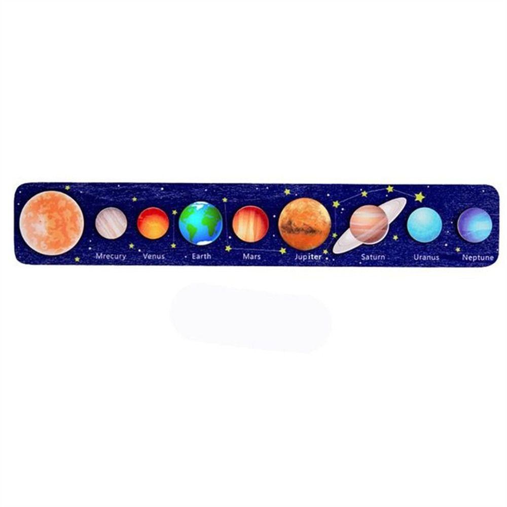 Children Planet Matching Science Planet Puzzles Wooden Puzzle Jigsaw Tray Solar System Puzzle