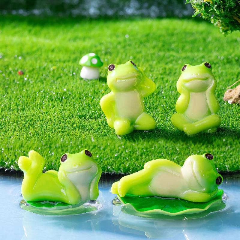 5/6 шт. Мультяшная забавная фигурка лягушки, украшение для рабочего стола, гостиной, микроландшафт, аксессуары для украшения аквариума