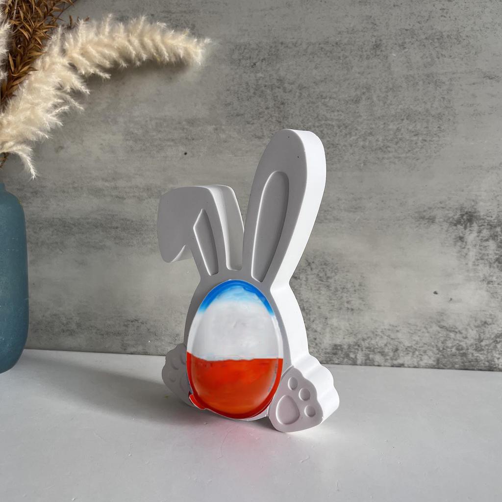 Форма для гипсовых украшений в виде кролика с вырезами, форма для печенья, яйца, кролика, пасхальный подарок, украшение, гипсовые формы для заливки