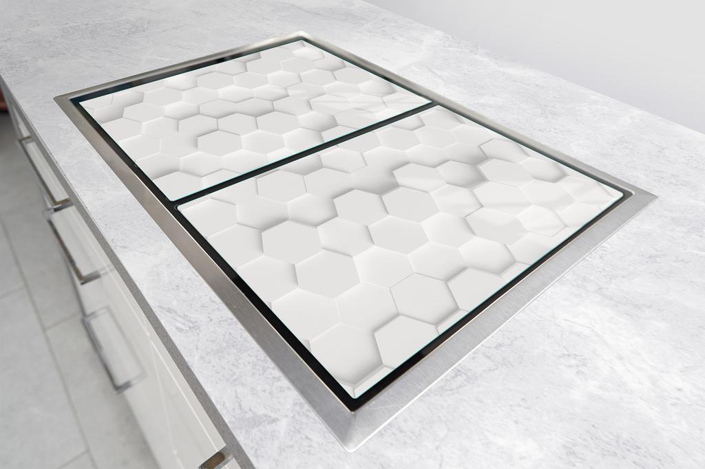 СТЕКЛЯННАЯ ЗАЩИТНАЯ ПАНЕЛЬ ДЛЯ КУХНИ 2x35x52 БЕЛАЯ