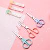 Cute Cartoon Scissors Korean Creative Safety Scissors with Protective Case for Cut Paper Scissors Student Stationery  Scissors