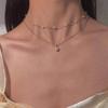 New Pearl Pendant Double-layer Necklace, Cold Wind Collarbone Chain In Design