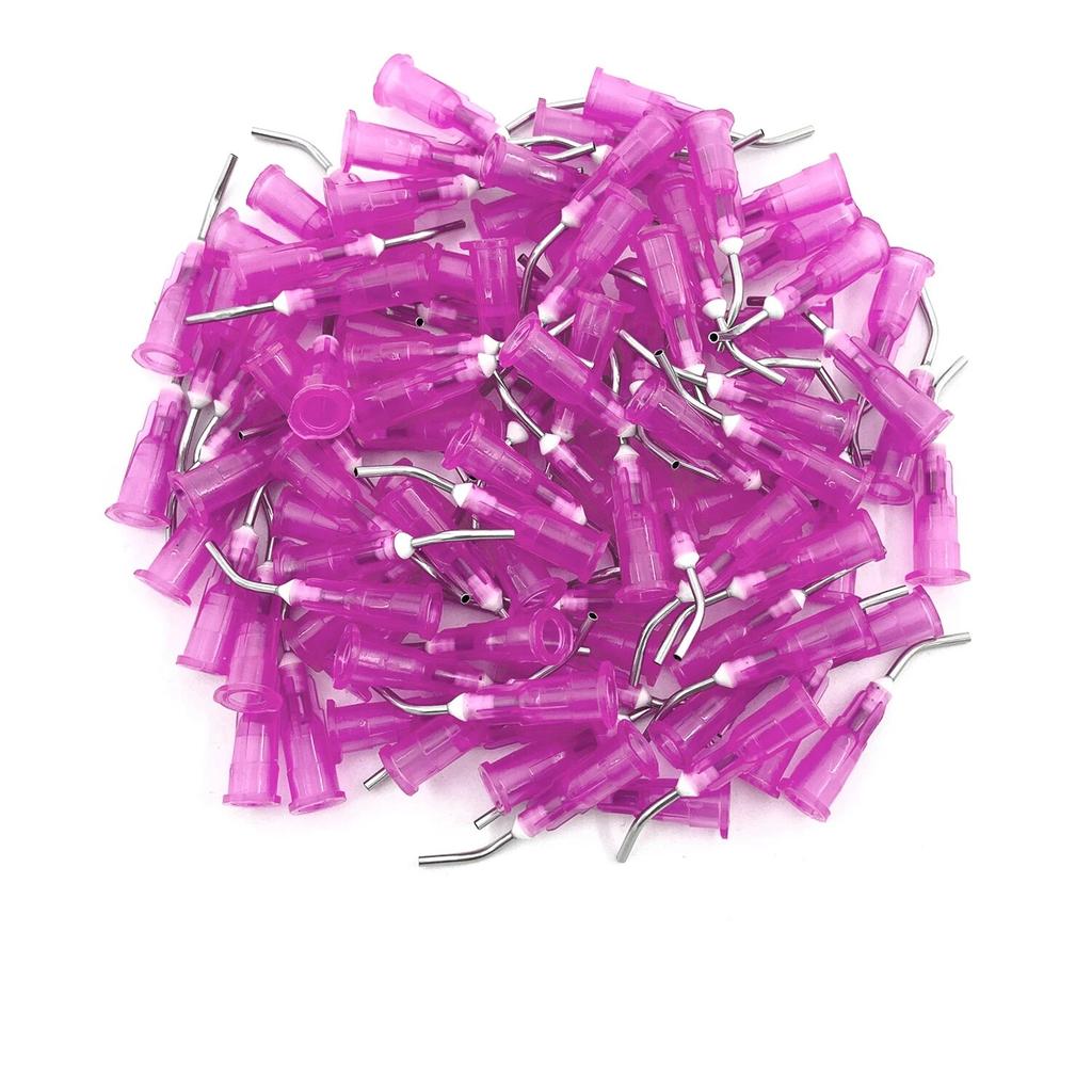 Pre Bent Dispensing Dental Tip Etchant Resin Flow Composite Needle Tip Disposable Applicator Dental Material Delivery 100 Pcs