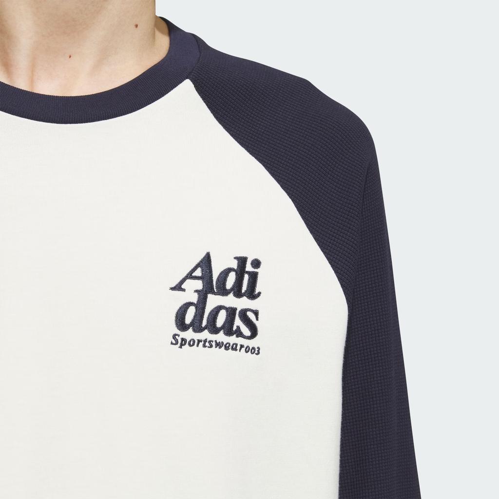 Adidas Повседневная футболка с длинным рукавом и небольшим логотипом, вышитая в стиле пэчворк, мужские топы Legend-Ink-Blue JI6851