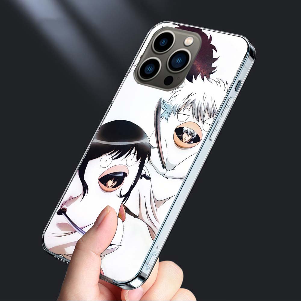 Аниме Гинтама Мистер. Чехол для телефона с каплями дождя для iPhone 16E 15 Pro 14 Plus 17E 16 17 Pro Max Air 11 12 13 Mini Ударопрочный Capa Милый