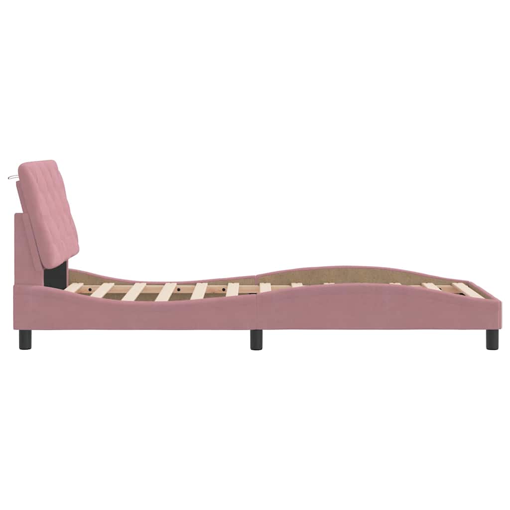 Bed Frame without Mattress Pink 80 x 200 cm Velvet
