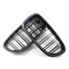 Для BMW 5 серии F10 F11 F18 520d 530d 540i 2010-2017 Автомобильная глянцевая черная решетка радиатора "ноздри" с двойными ламелями, гоночная решетка, сменная деталь