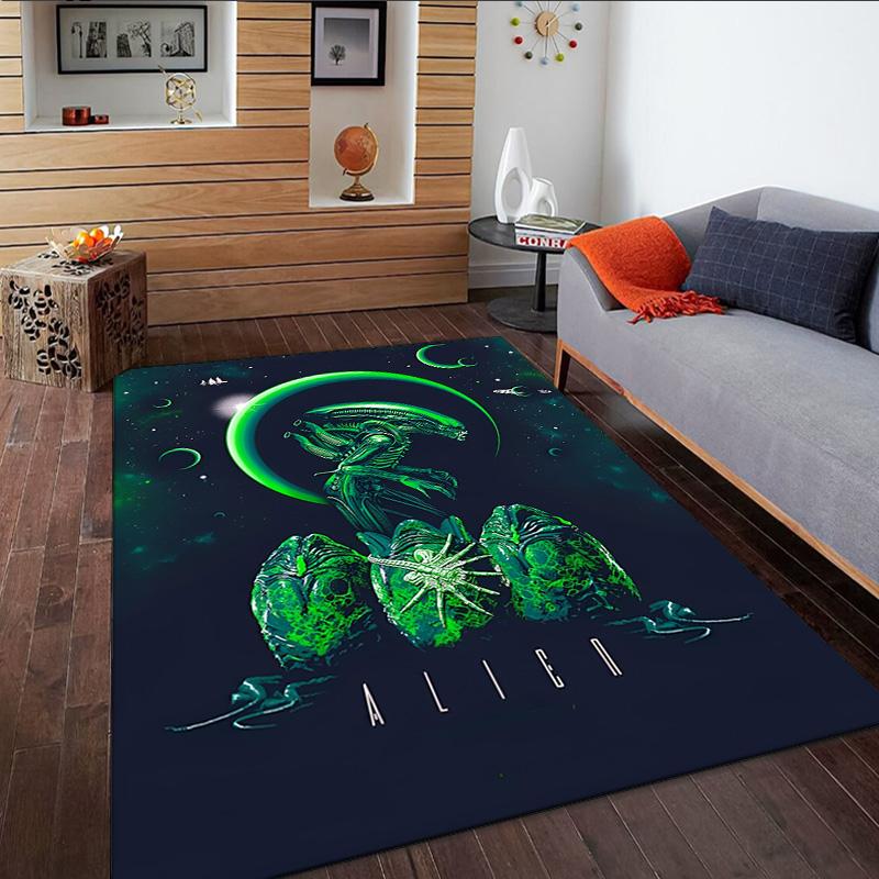 Alien Artwork Carpet, Kitchen Rugs, Yoga Mat, Non-Slip Mats, Rug for Bathroom, Living Room bedroom, Camping Rugs Christmas Gift