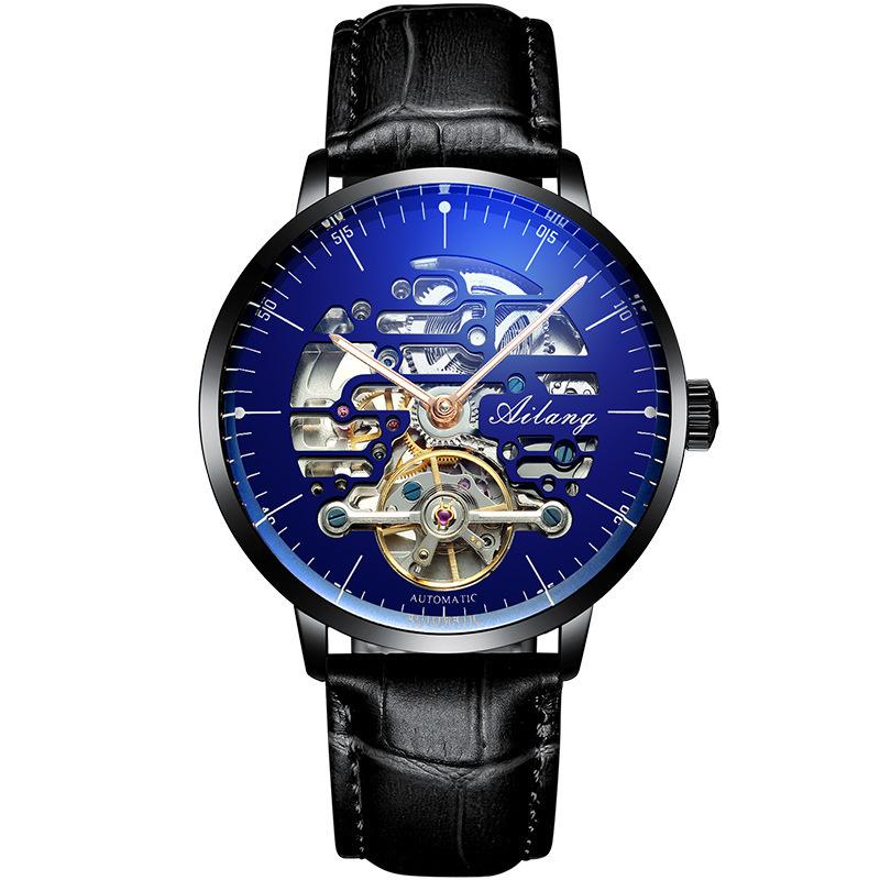 AILANG Мужские часы Водонепроницаемые полые полностью автоматические механические часы Производитель мужских часов