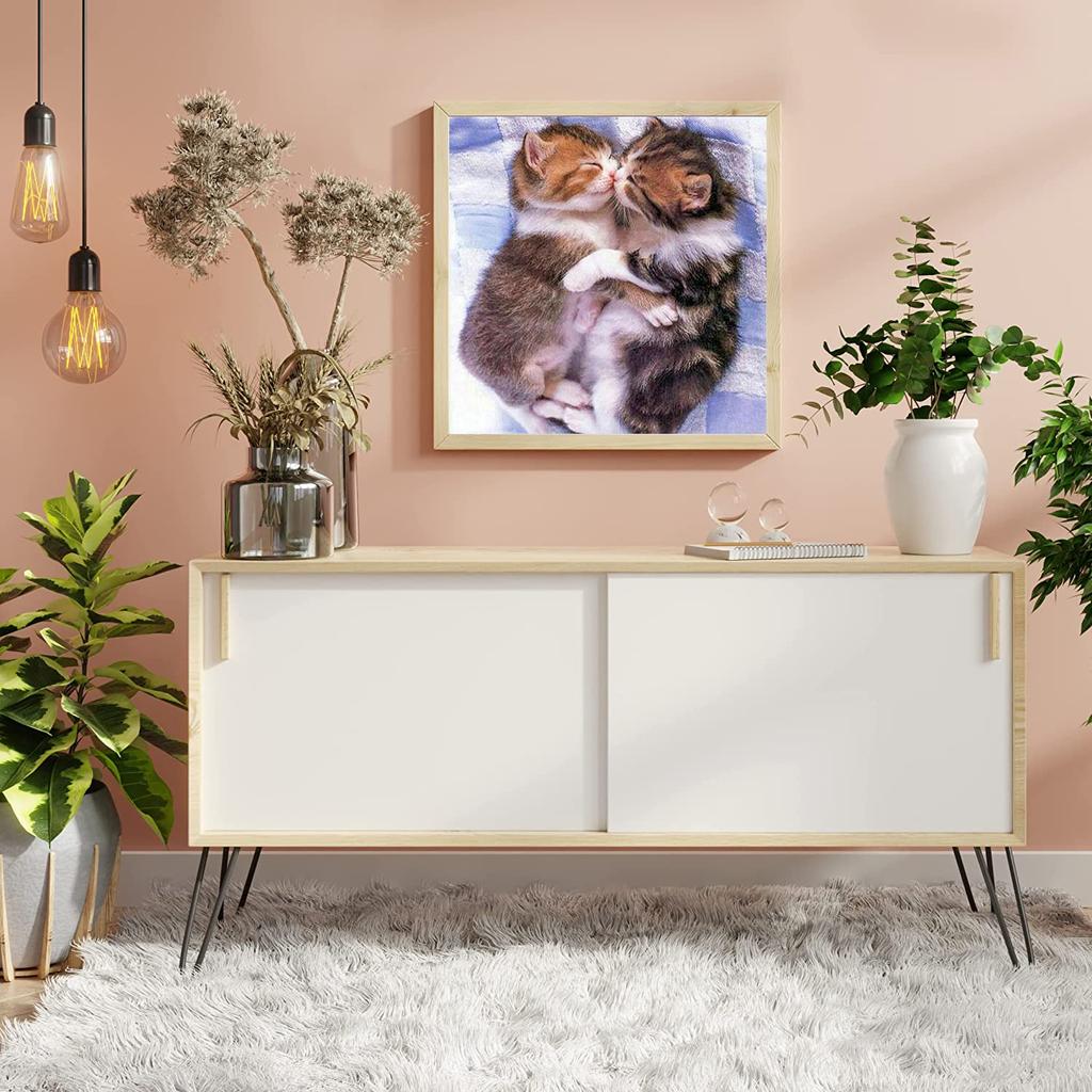 DIY Diamond Painting Two Cats Cross Stitch Kit Mosaic Art Diamond Painting Full Circle/Square Diamond Home Decoration
